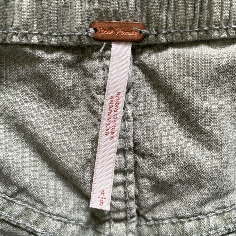 Free People Sage Green Corduroy Short Skirt Size 4 - Picture 7 of 9